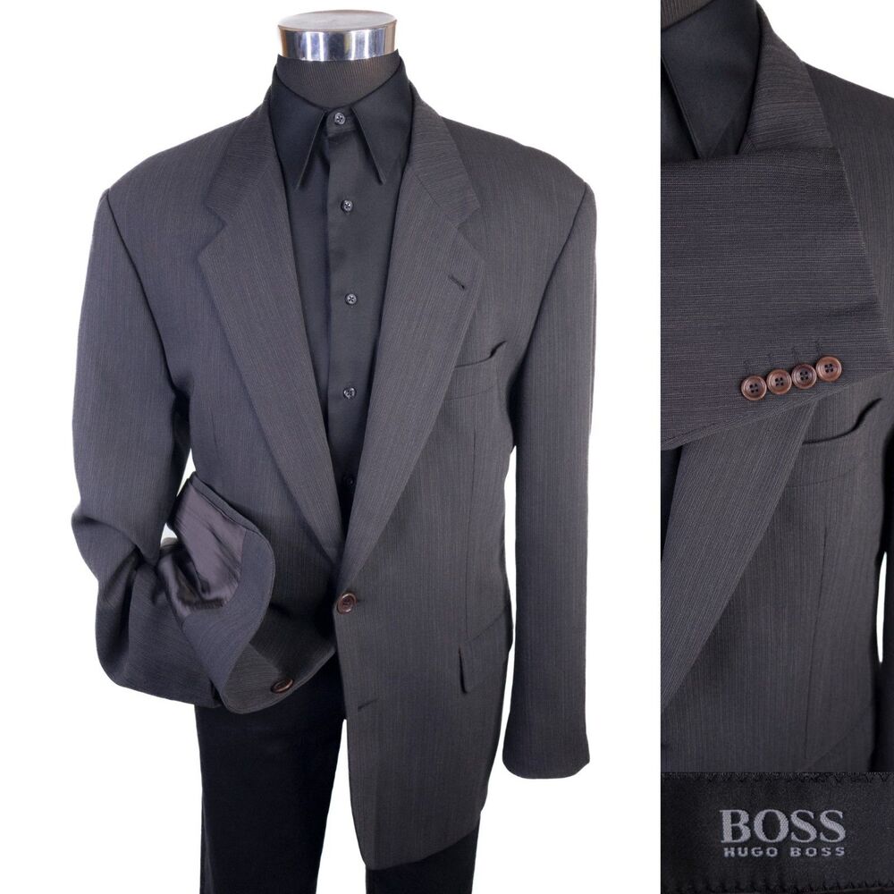Hugo Boss APOLLO Blazer Sport Coat Men’s 44R Gray Wool 2-Button Jacket USA VTG